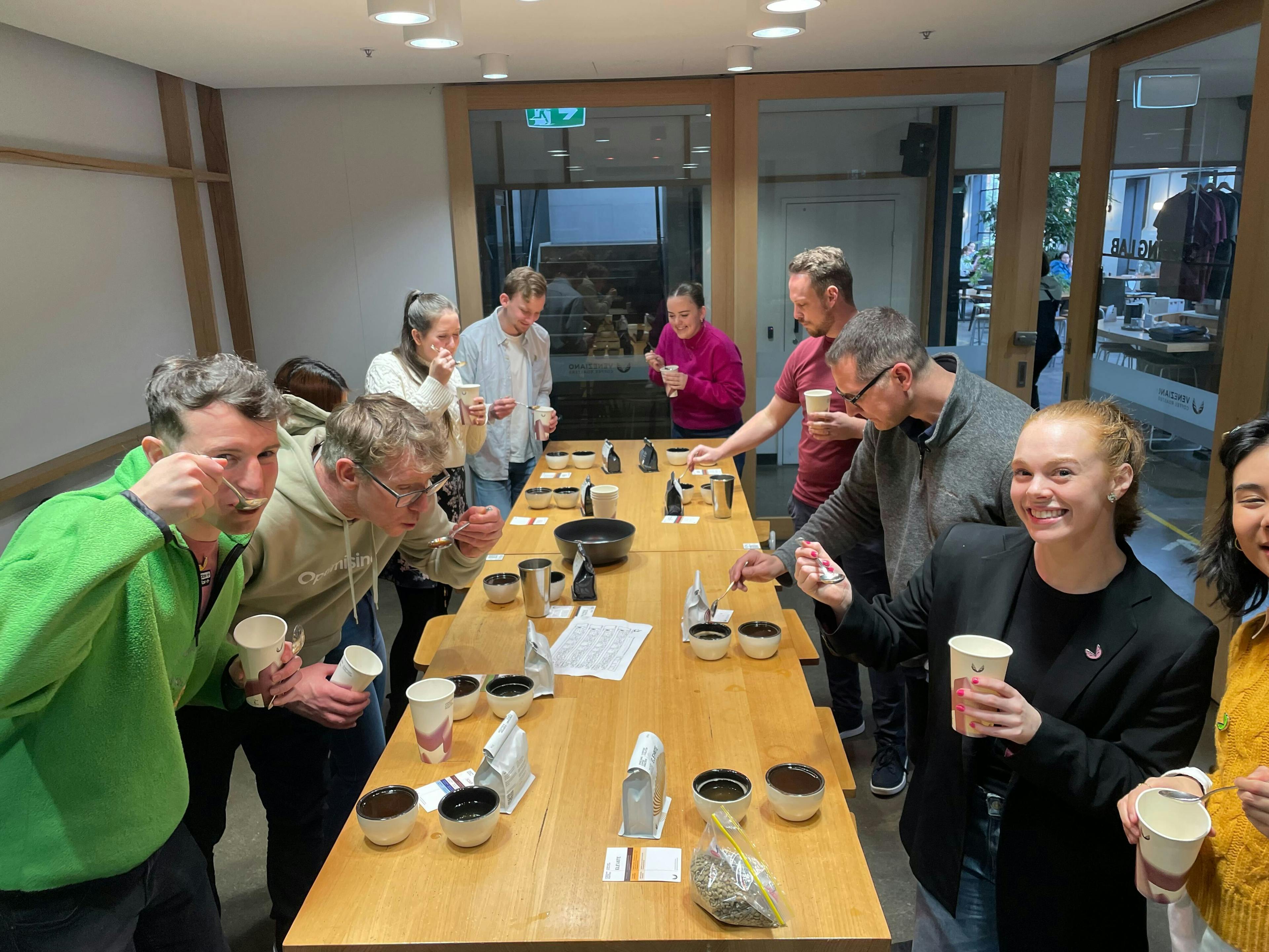 Optimising team enjoys the coffee workshop