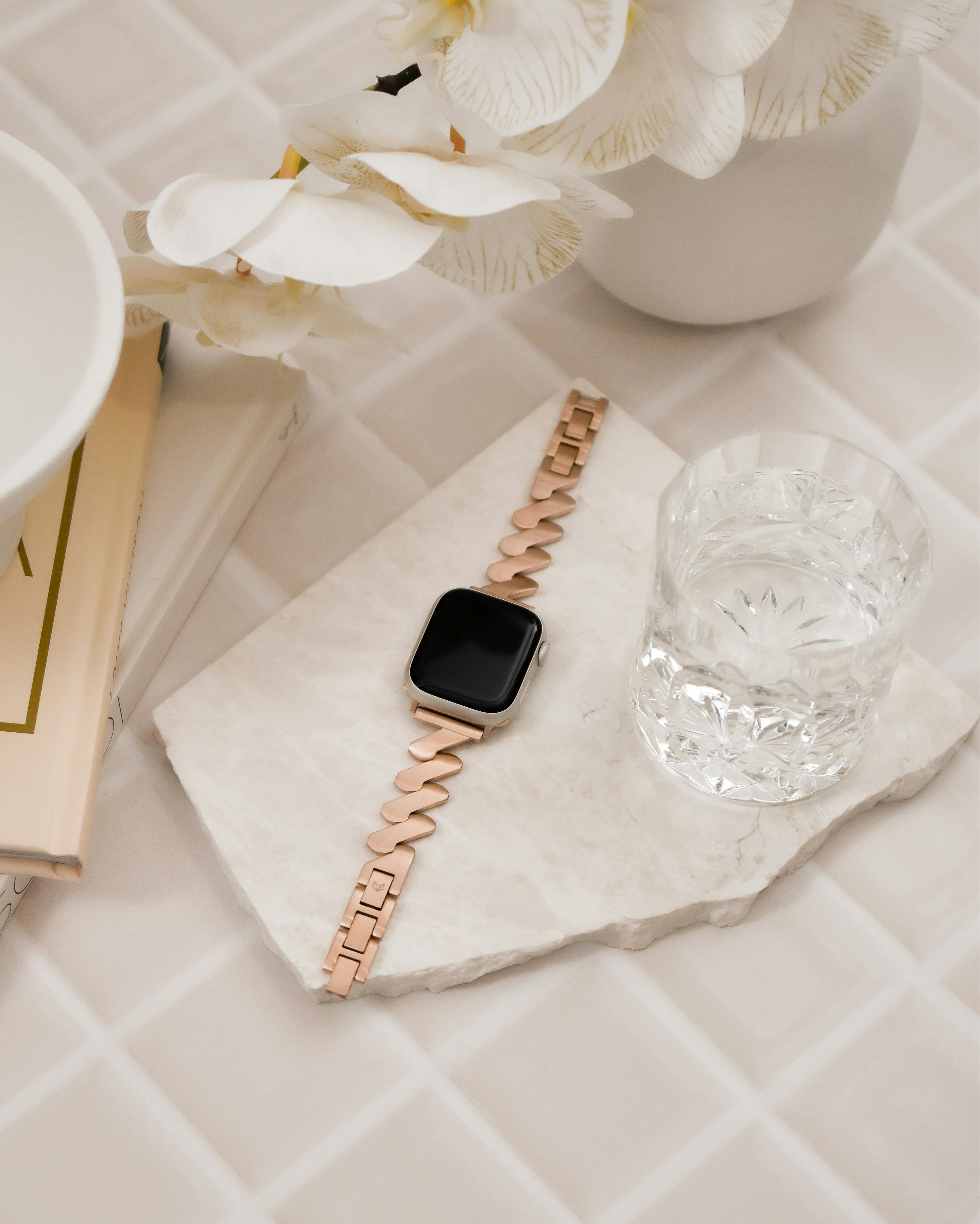 Rose gold apple watch band