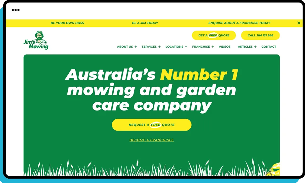 Jims Mowing website