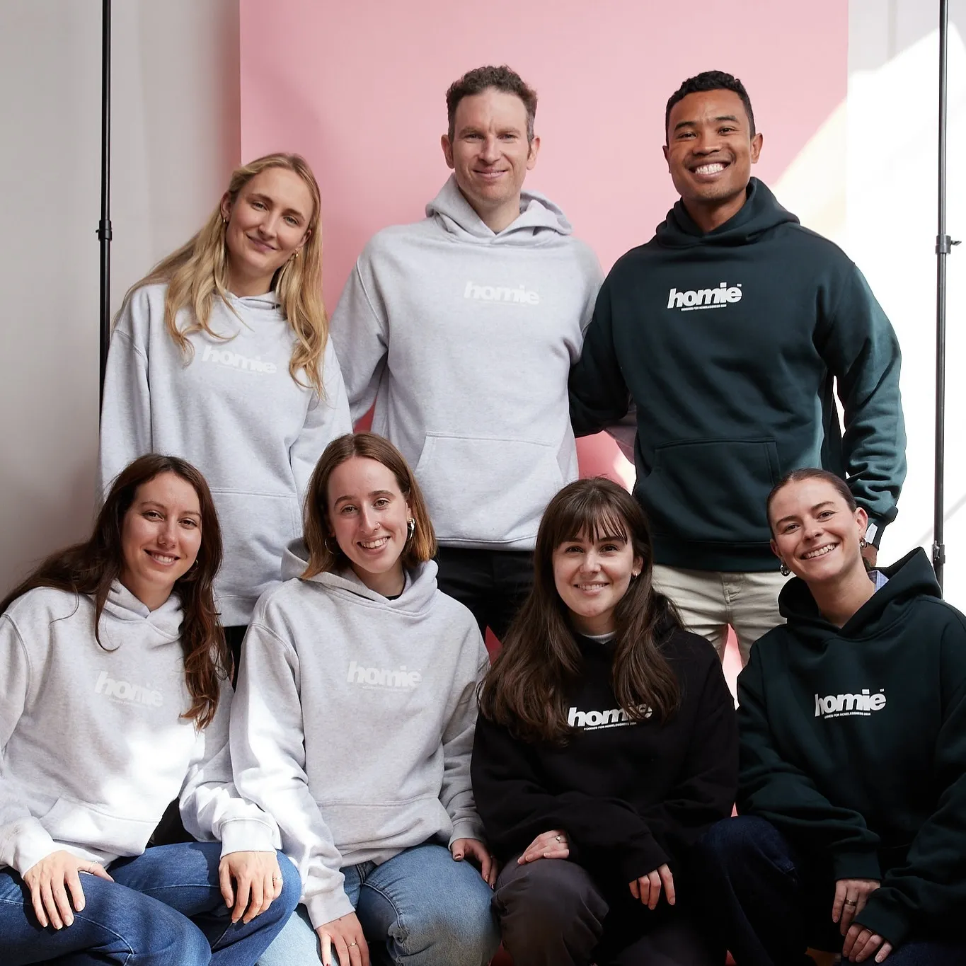 7 members of the Mobilise team at an event run by Homie