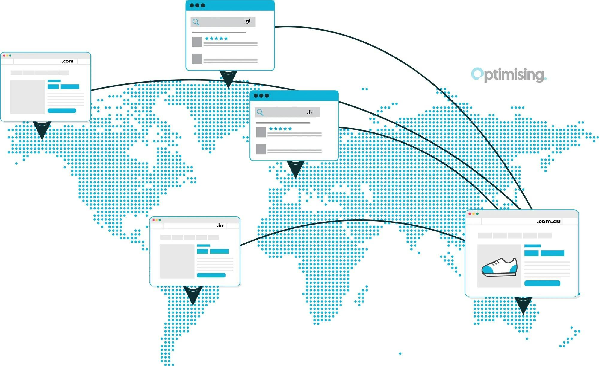 International SEO - world map of websites